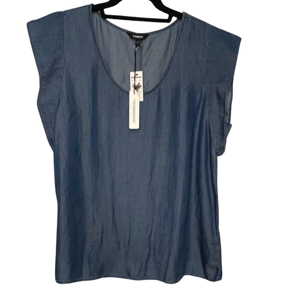 Express Denim Top Blouse size Large NWT